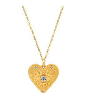 ✨ Tai Jewelry Gold Heart Evil Eye Necklace
